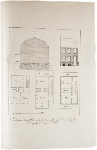 Design of a Typical New York Dwelling, from an Atlas of the United States, 1824 by Axel Leonhard Klinckowström